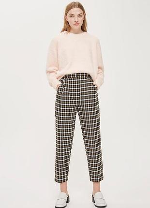 Штани в клітинку висока посадка topshop р.8