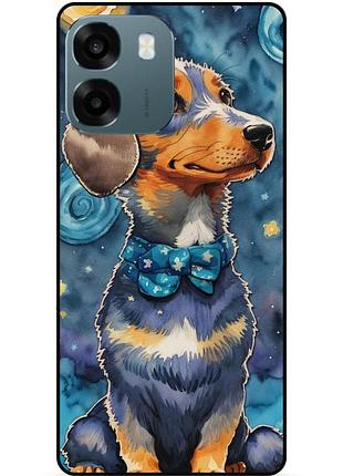Силіконовий бампер чохол для oppo a6 з малюнком пес зіркова ніч ван гог