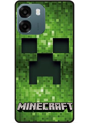 Силиконовый чехол бампер для oppo a6 с рисунком крипер minecraft майнкрафт