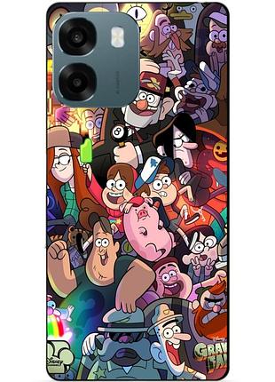 Силиконовый бампер чехол для oppo a6 с рисунком гравити фолз gravity falls