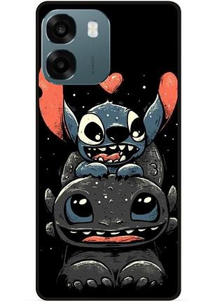 Силиконовый чехол бампер для oppo a6 с рисунком stitch стич