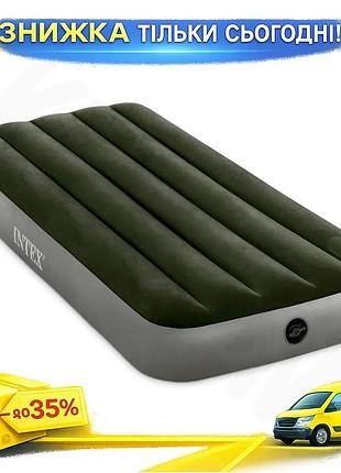©➀надувне ліжко intex 191x76x25 см зелене для сну та відпочинку матрац надувний ku-22