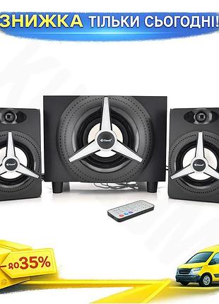 Ku колонки 2.1 kisonli universal fit с сабвуфером для пк и ноутбука bluetooth черные акустическая сист uni2l_k