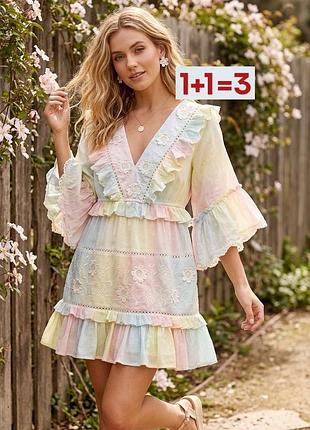 1+1=3 🎁 невероятное разноцветные хлопковое платье от river island