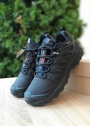 Зимние утепленные мужские кроссовки salomon speedcross 3 pro gore-tex winter termo black саломон черного цвета термо