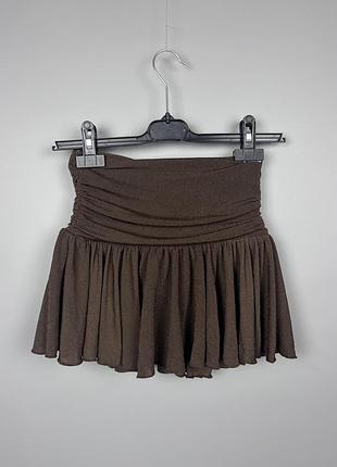 Bershka блискуча міні спідниця з шортами 3