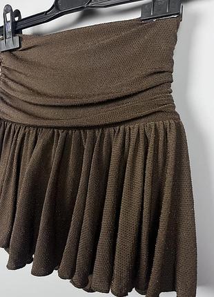 Bershka блискуча міні спідниця з шортами 4