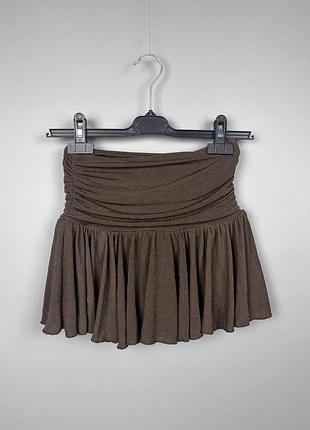 Bershka блискуча міні спідниця з шортами 7