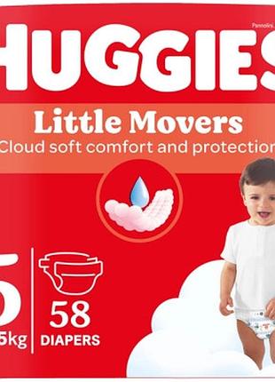 Подгузники huggies little movers 5 (12-22 кг) mega 58 шт (5029053548784)