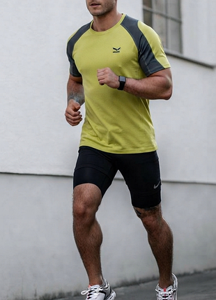 Salewa спортивна футболка dry-fit, лимонно-сірий, l/xl