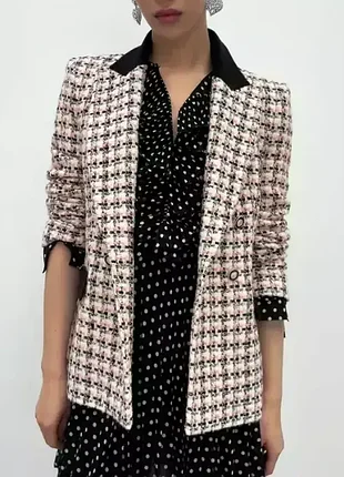 Твидовый пиджак zara 2