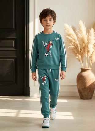 Костюм дитячий на хлопчика adidas бірюзовий, тринитка