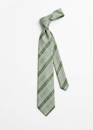 Краватка в смужку з натуральним шовком massimo dutti 🤍🌿