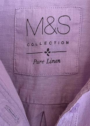Льняная рубашка. бренд m&s. 4