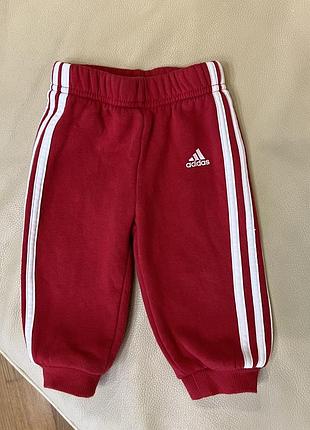 Adidas original червоні спортивні штани 3-6 міс ріст 68 стан ідеальний