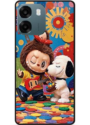 Бампер силиконовый чехол для oppo a6 с рисунком labubu лабубу