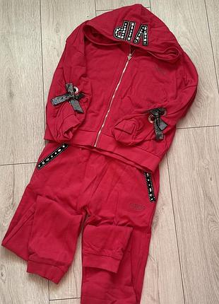 Дитячий костюм guess малиновий 3