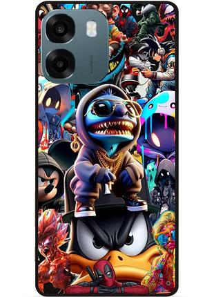 Чехол силиконовый бампер для oppo a6 с рисунком стич disney