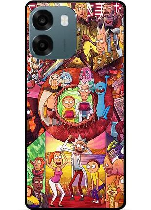 Силиконовый чехол бампер для oppo a6 с картинкой rick and morty рик и морти