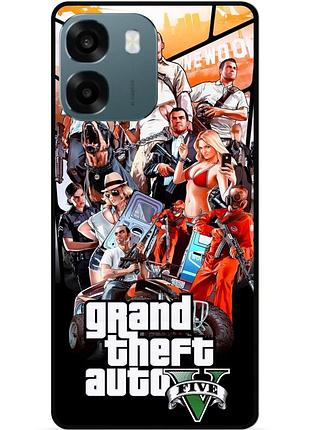 Чехол силиконовый бампер для oppo a6 с рисунком gta гта