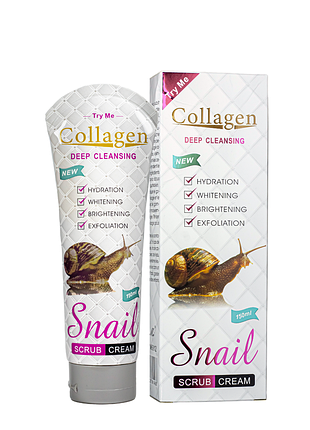 Cкраб для обличчя pei mei collagen snail scrub cream deep cleasing 150 мл pm6912