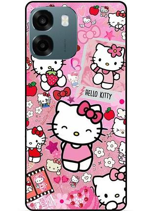 Силиконовый чехол бампер для oppo a6 с рисунком hello kitty хелло китти