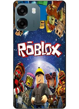 Силиконовый бампер чехол для oppo a6 с рисунком роблокс roblox