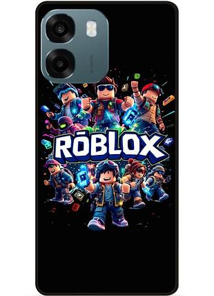 Силиконовый чехол бампер для oppo a6 с рисунком roblox роблокс