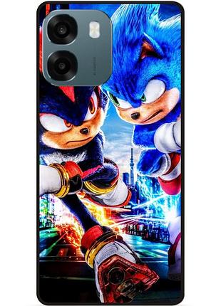Силиконовый чехол бампер для oppo a6 с картинкой соник sonik шэдоу