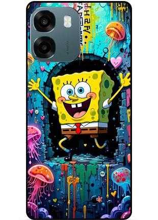 Силіконовий чохол бампер для oppo a6 з картинкою sponge bob губка боб