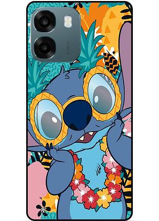 Силиконовый бампер чехол для oppo a6 с рисунком стич stitch
