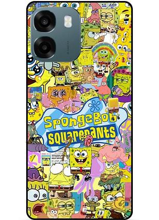 Силиконовый чехол бампер для oppo a6 с рисунком sponge bob губка боб