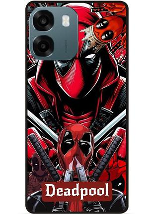 Силиконовый бампер чехол для oppo a6 с рисунком deadpool дэдпул