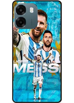 Силиконовый бампер чехол для oppo a6 с рисунком messi месси