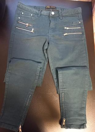 Брюки zara красивого смарагдово кольору