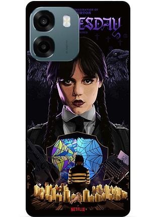 Чехол силиконовый бампер для oppo a6 с рисунком уэнздей wednesday