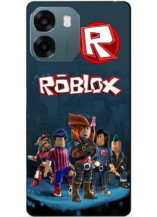 Силиконовый бампер чехол для oppo a6 с рисунком roblox роблокс