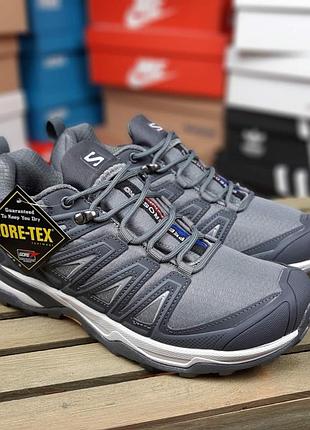 Зимние утепленные мужские кроссовки salomon speedcross pro gore-tex thinsulate grey winter termo саломон серого цвета термо