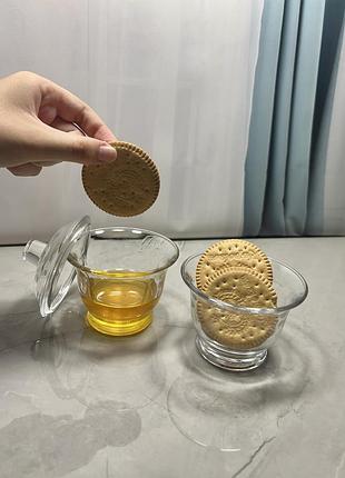 Баночка цукорниця скляна