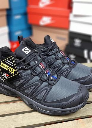 Зимові утеплені чоловічі кросівки salomon speedcross pro gore-tex thinsulate grey winter termo саломон сірого кольору термо