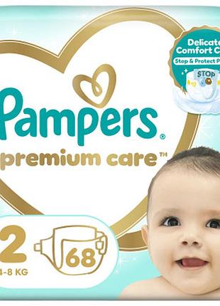 Подгузники pampers premium care mini размер 2 (4-8 кг), 68 шт (8001841104874)