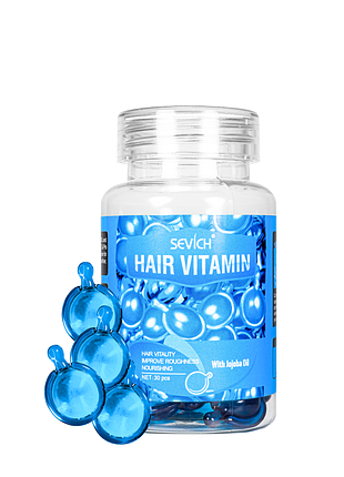 Масляні вітаміни для волосся sevich hair vitamin з кератином 30 капсул