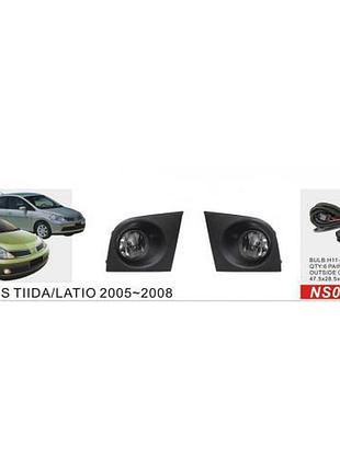 Фары доп.модель nissan tiida 2004-08/ns-073/h11-12v55w/эл.проводка