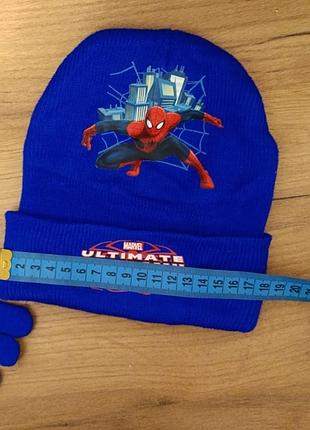 Набор шапка + варежки marvel 3