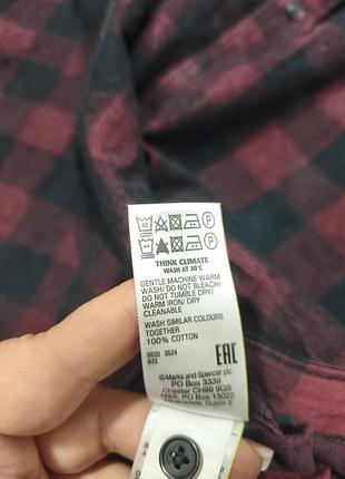 Рубашка в клетку вельвет m&amp;s 4