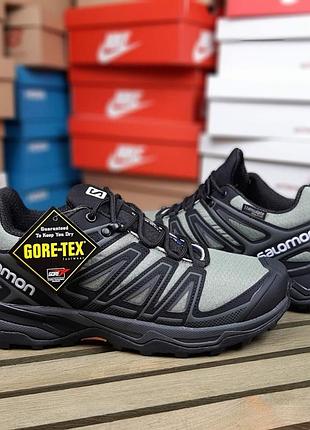 Зимние мужские кроссовки salomon speedcross pro gore-tex thinsulate green grey winter termo саломон серо-зеленого цвета термо