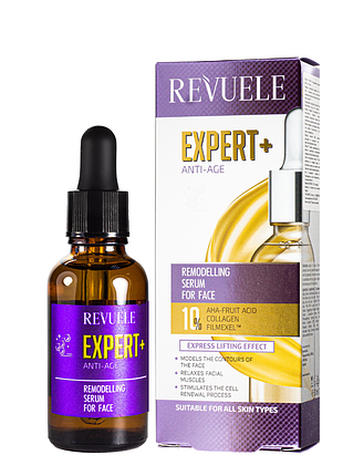 Сироватка для обличчя revuele expert+ remodelling face serum anti-ageing collagen 30 мл
