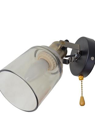 Бра настінне накладне лофт lk-687w/1 e27 ab/bk brille 29-219
