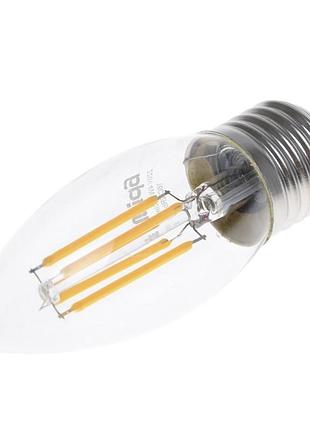 Лампа філаментна led e27 4w 4 pcs ww c35 cog 220v
