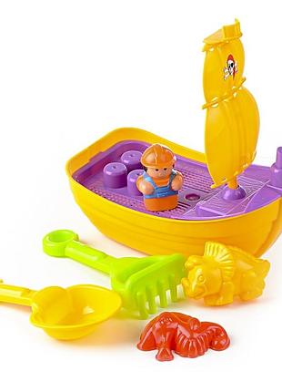Игровой набор для песочницы кораблик грабельки ie629